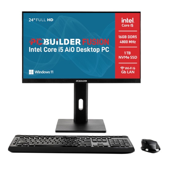 Picture of PCBuilder FUSION 24" Intel Core i5-12400 16GB DDR5 1TB Windows 11 AiO Desktop PC