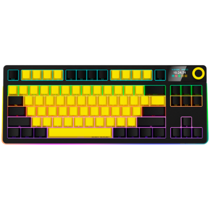 Picture of LORGAR LORGAR KBP70TKLW, Wireless TKL Mechanical Gaming Keyboard Pro, Black/yellow, EN layout