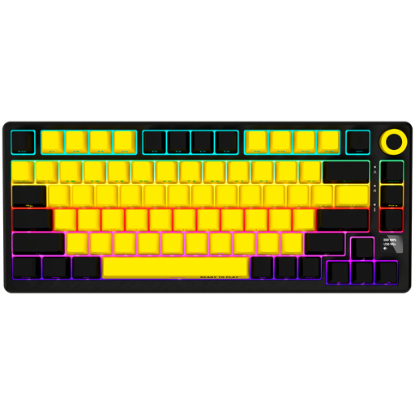 Picture of LORGAR LORGAR KBP7075W, Wireless 75% Mechanical Gaming Keyboard Pro, Black/yellow, EN layout