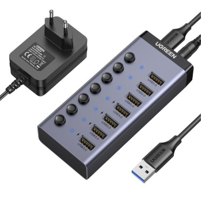 Picture of UGREEN 7 in 1 USB 3.0 Hub-Grey