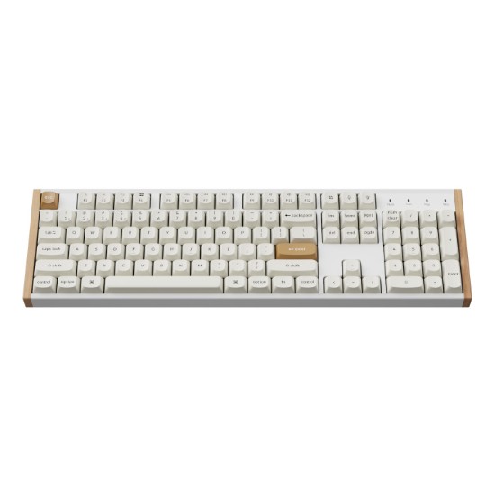Picture of Keychron K10 HE Special Edition Full-size Hot-Swap Gateron Dbl-Rail Nebula Switch RGB Wireless Keyboard - White (Wood + Al)